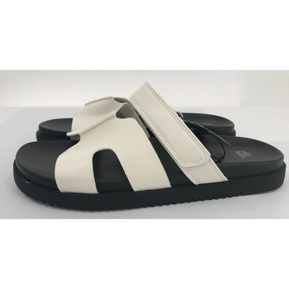 Wild Fable Hayley Women's Size 11 Slip On Slide Sandals White Wide Strap - Picture 1 of 9